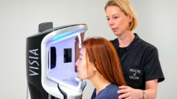VISIA&reg; skin analysis at House of Glow in Brussels, patient positioned in the capture module
